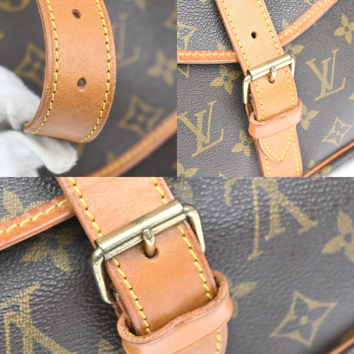 Louis Vuitton Saumur Handbag Monogram Canvas, Brown, Canvas, Shoulder Bag