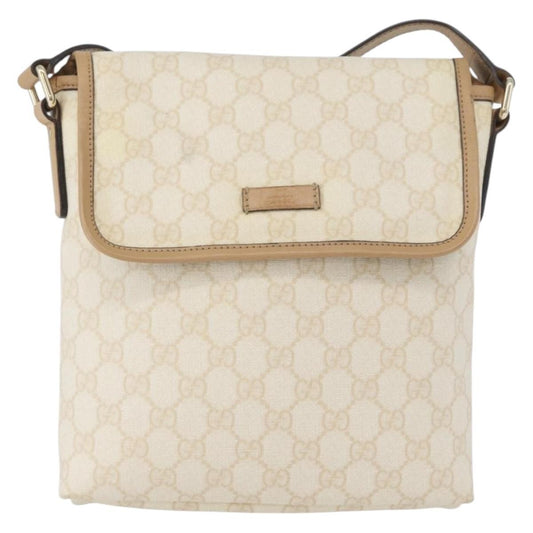 Gucci Flap Messenger GG Coated Canvas, Beige, Canvas, Shoulder Bag