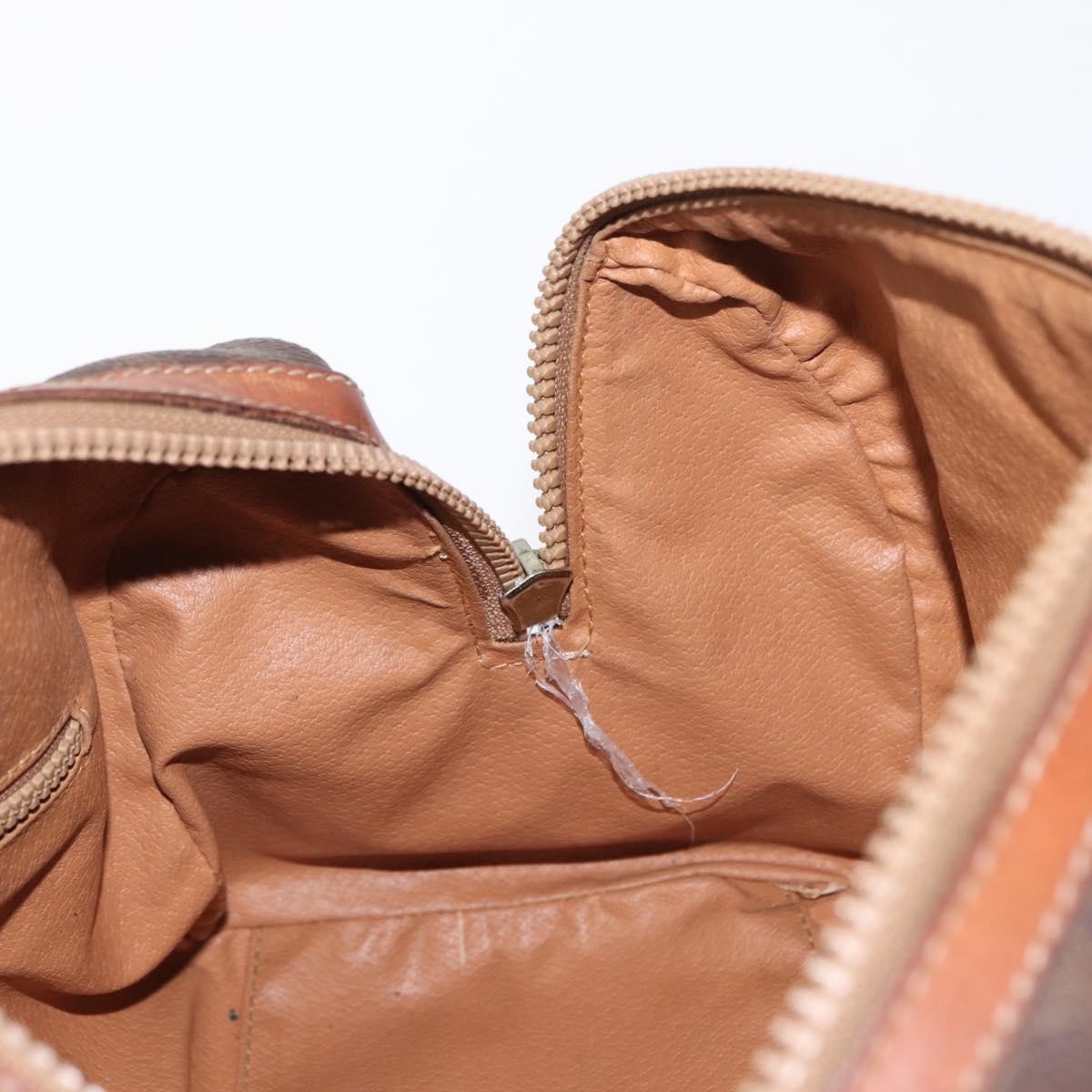 Celine Macadam Handbag Macadam with leather, BROWN, CANVAS, Handbag