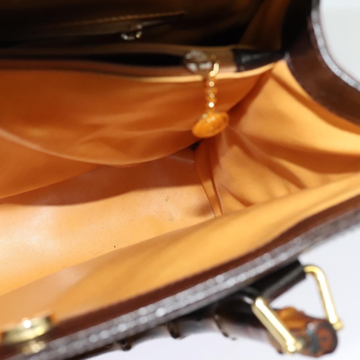 Gucci Bamboo Handle Tote Leather, BROWN, LEATHER, Tote bag