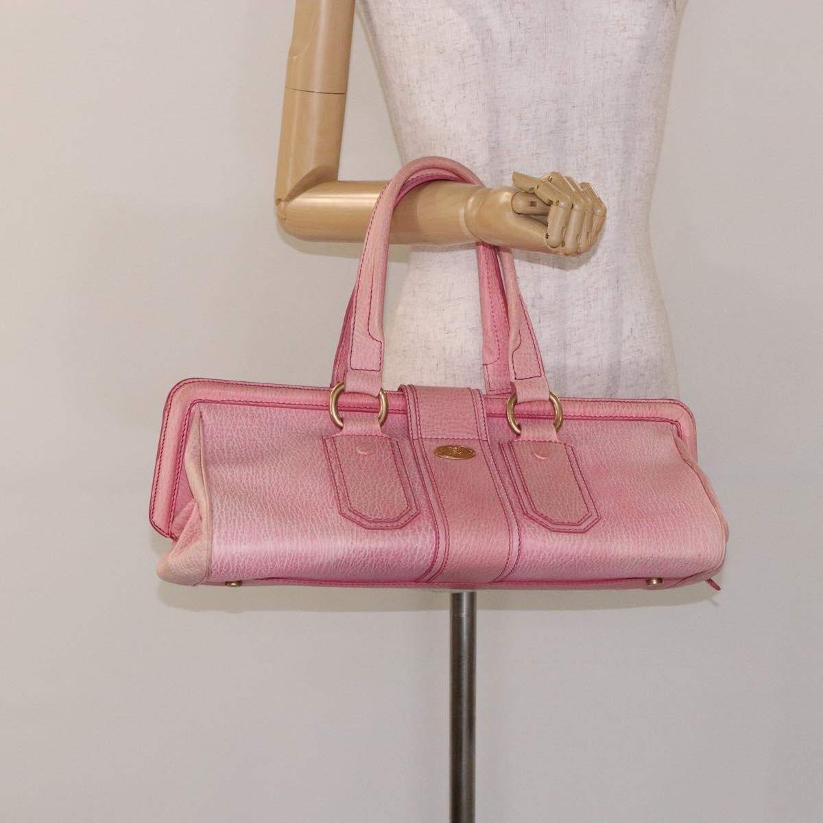 Celine Ella Satchel Leather, PINK, LEATHER, Handbag