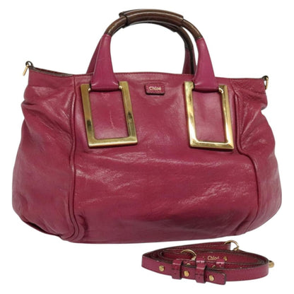 Chloe Ethel Tote Leather, PINK, LEATHER, Tote bag