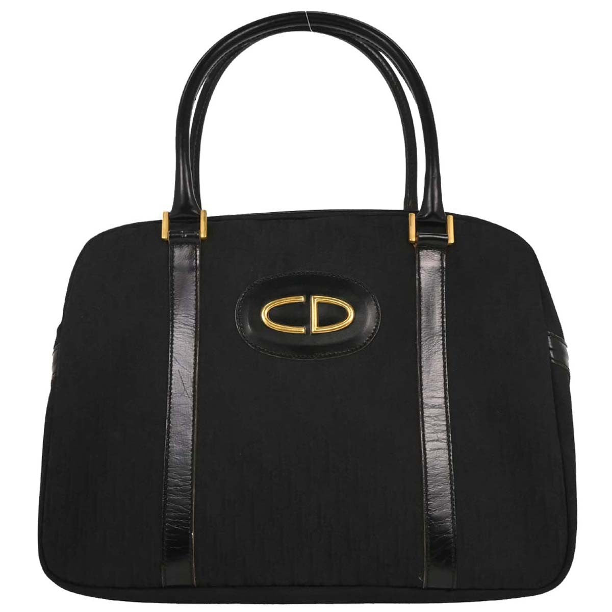 Christian Dior Vintage CD Trotter Handbag Canvas, BLACK, CANVAS, Handbag