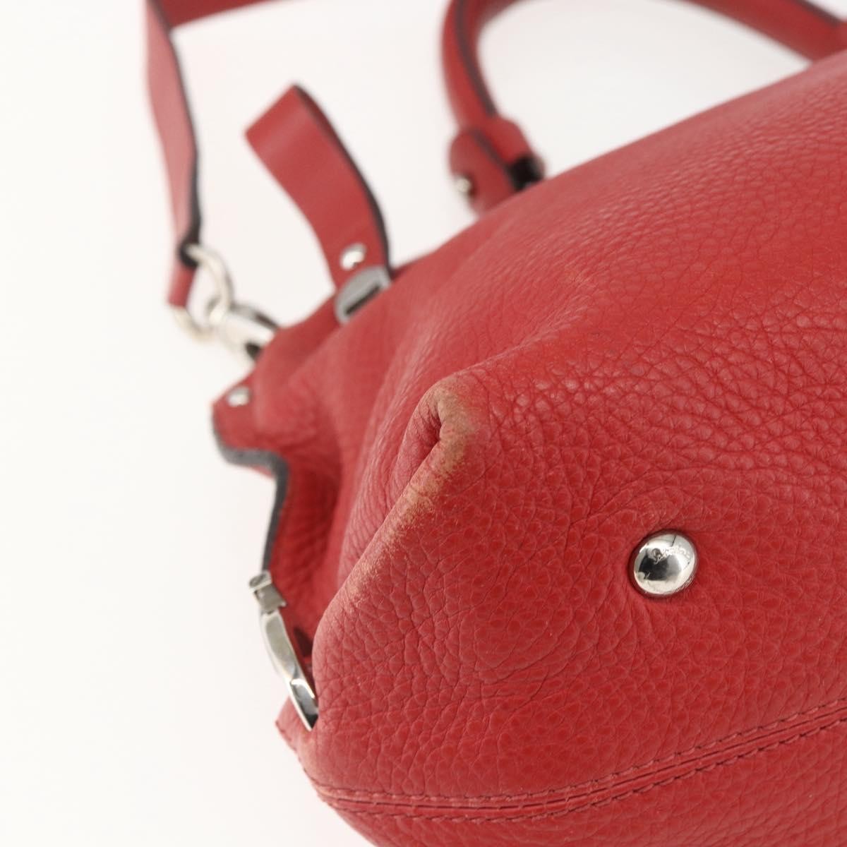 Salvatore Ferragamo Sofia Satchel Grainy Leather, RED, LEATHER, Handbag