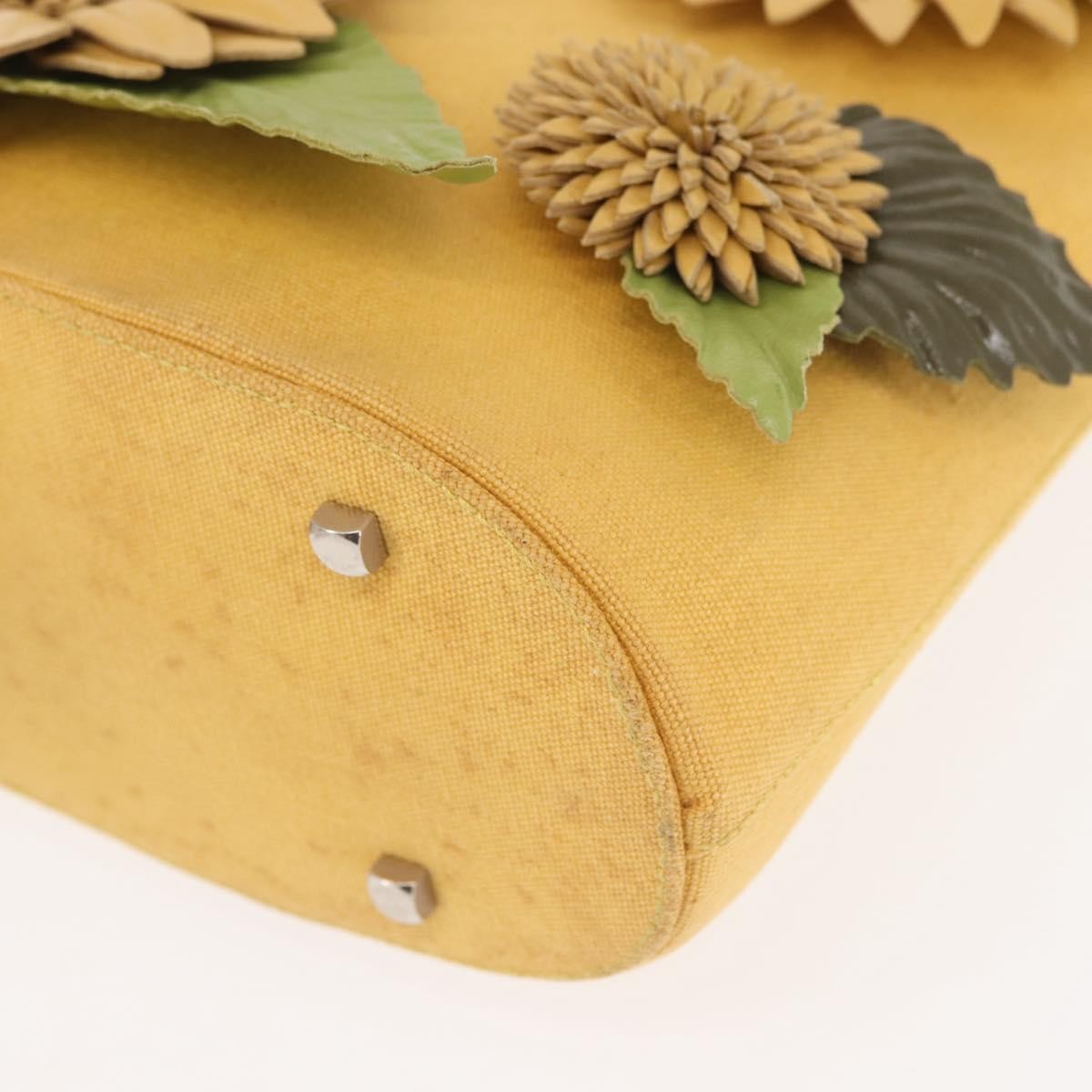 Salvatore Ferragamo Flower tote Canvas, YELLOW, CANVAS, Tote bag