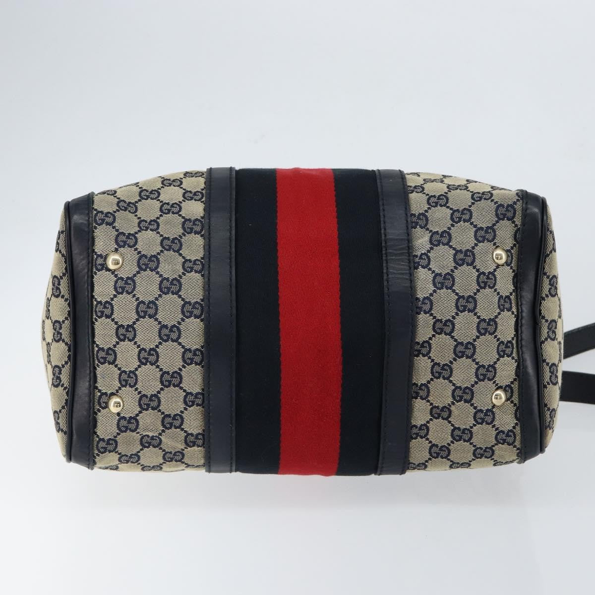 Gucci Vintage Web Boston Bag GG Canvas, NAVY, CANVAS, Travel bag