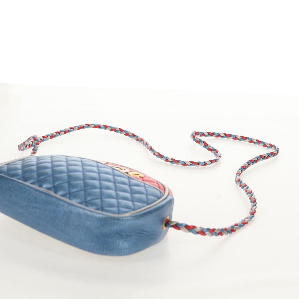 Gucci Trapuntata Camera Shoulder Bag Lambskin, BLUE, LEATHER, Shoulder bag