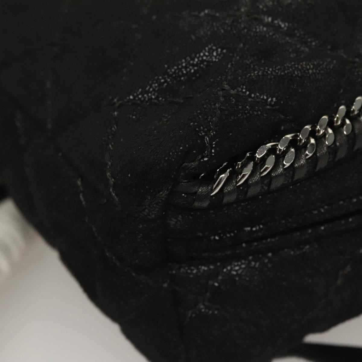 Stella McCartney Falabella Flap Pocket Backpack Shaggy Deer, BLACK, SUEDE, Backpack