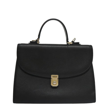 Burberry Vintage Handbag Leather, BLACK, LEATHER, Handbag