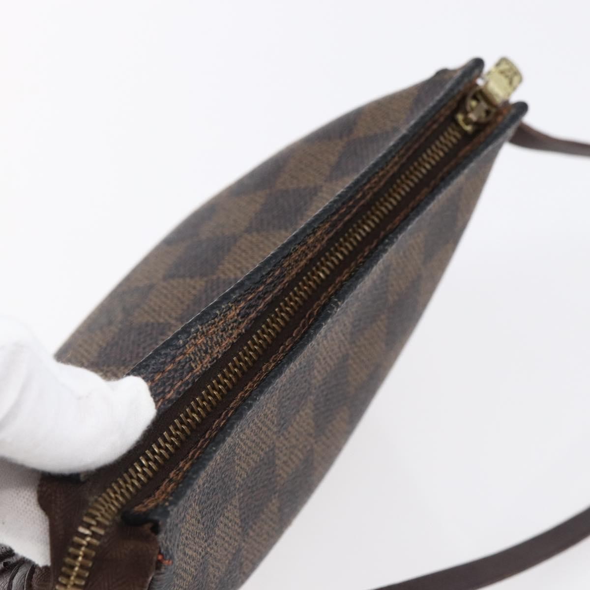 Louis Vuitton Trousse Make Up Bag Damier, BROWN, CANVAS, Clutche & pouche