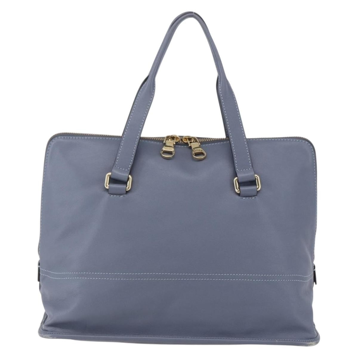 Loewe Anagram handbag Leather, BLUE, LEATHER, Handbag