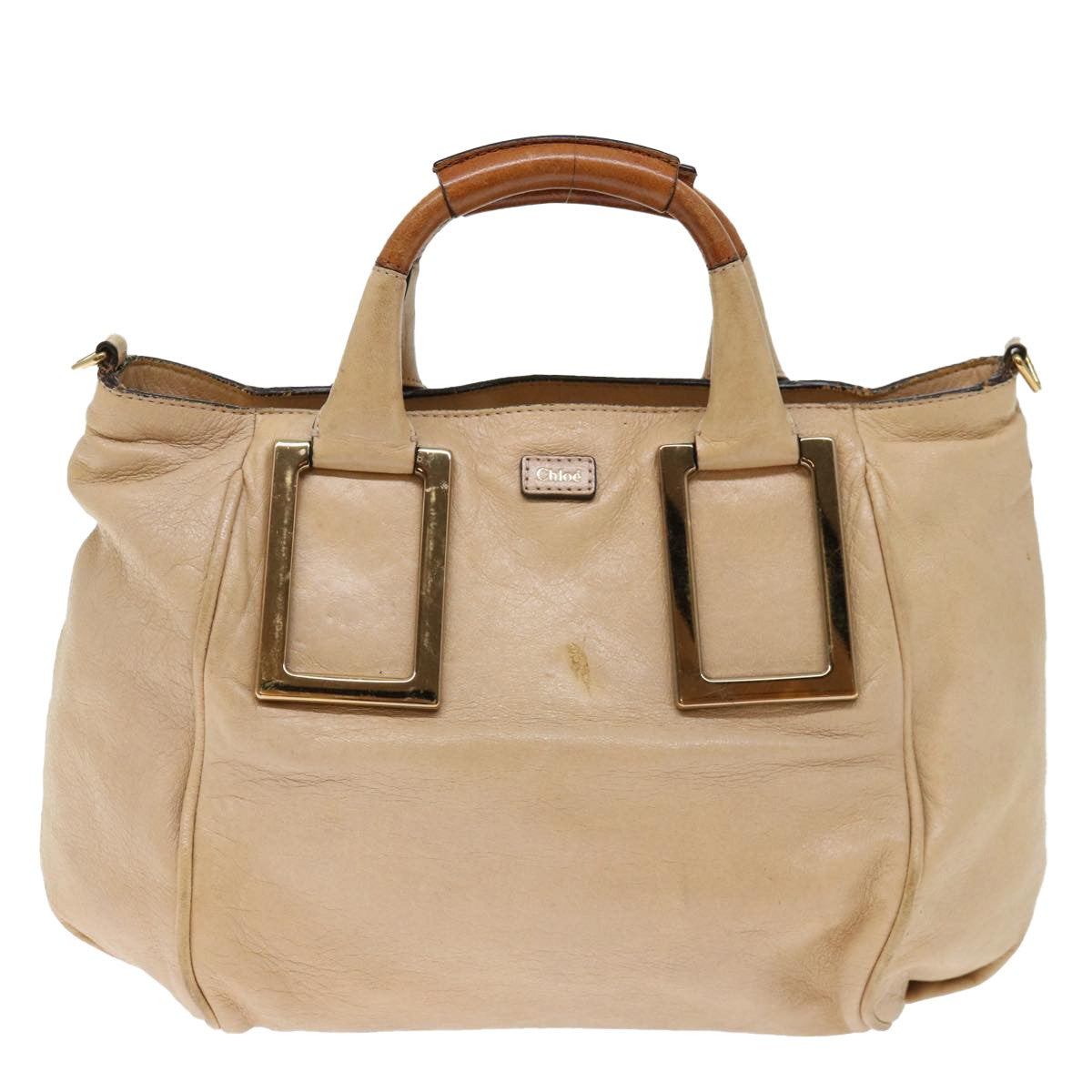Chloe Ethel Tote Leather, BEIGE, LEATHER, Tote bag