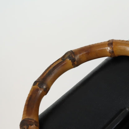 Gucci Vintage Bamboo Backpack Leather, BLACK, LEATHER, Backpack