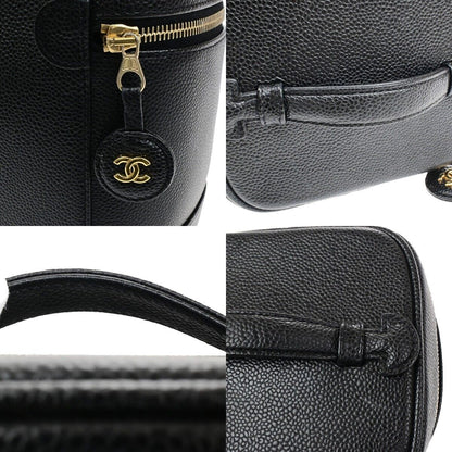 Chanel Vintage Timeless Cosmetic Case Caviar, BLACK, CALFSKIN, Handbag