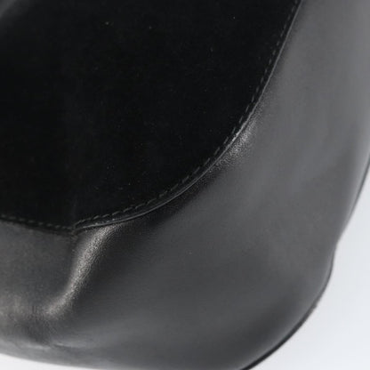 Gucci Vintage Bamboo Handle Bag Suede, BLACK, SUEDE, Handbag