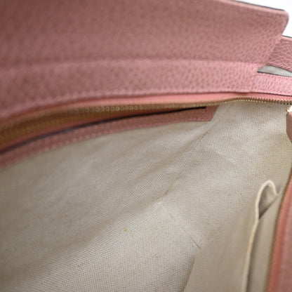 Gucci Swing Crossbody Bag Pebbled Leather, PINK, LEATHER, Crossbody bag