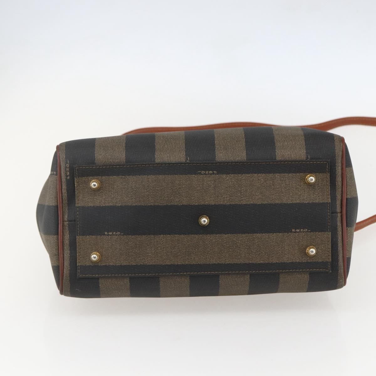 Fendi Vintage Pequin Convertible Boston Bag Coated Canvas, BLACK, PVC, Handbag