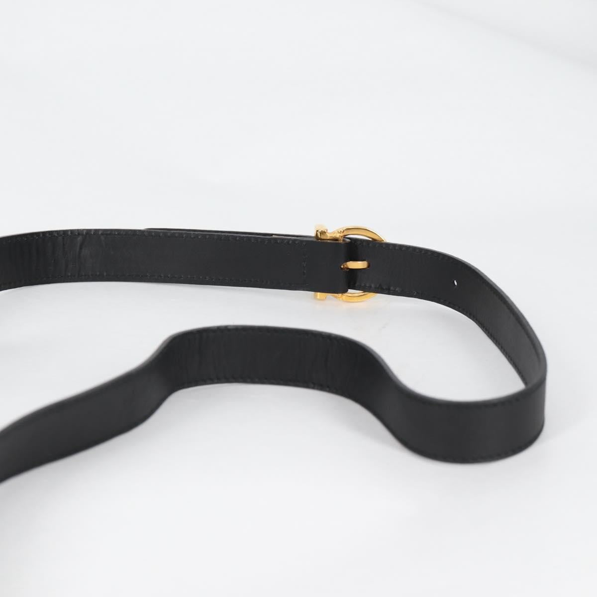 Salvatore Ferragamo Gancini Shoulder Bag Leather, BLACK, LEATHER, Shoulder bag