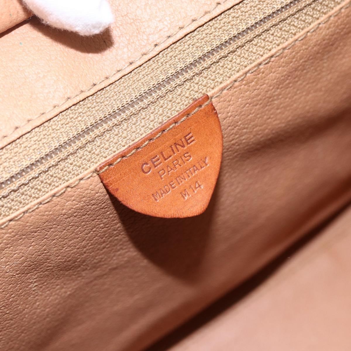 Celine Vintage Macadam Handbag Canvas and Leather, BROWN, CANVAS, Handbag