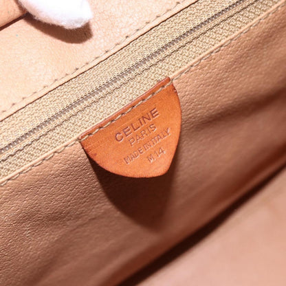 Celine Vintage Macadam Handbag Canvas and Leather, BROWN, CANVAS, Handbag