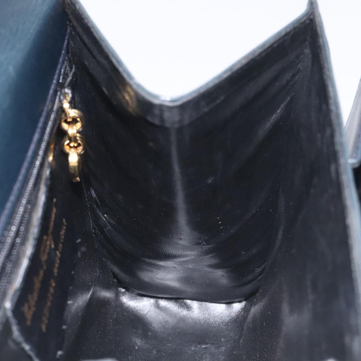 Salvatore Ferragamo Vintage Handbag Leather, BLACK, LEATHER, Handbag