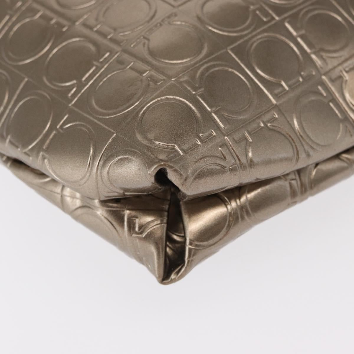 Salvatore Ferragamo Gancini Shoulder Bag Patent Leather, GOLD, PATENT_LEATHER, Shoulder bag