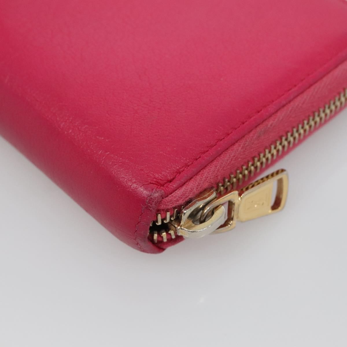 Saint Laurent Zipped Bifold Wallet Leather, PINK, LEATHER, Wallets