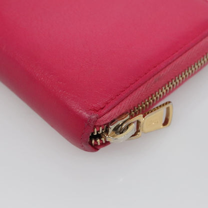 Saint Laurent Zipped Bifold Wallet Leather, PINK, LEATHER, Wallets