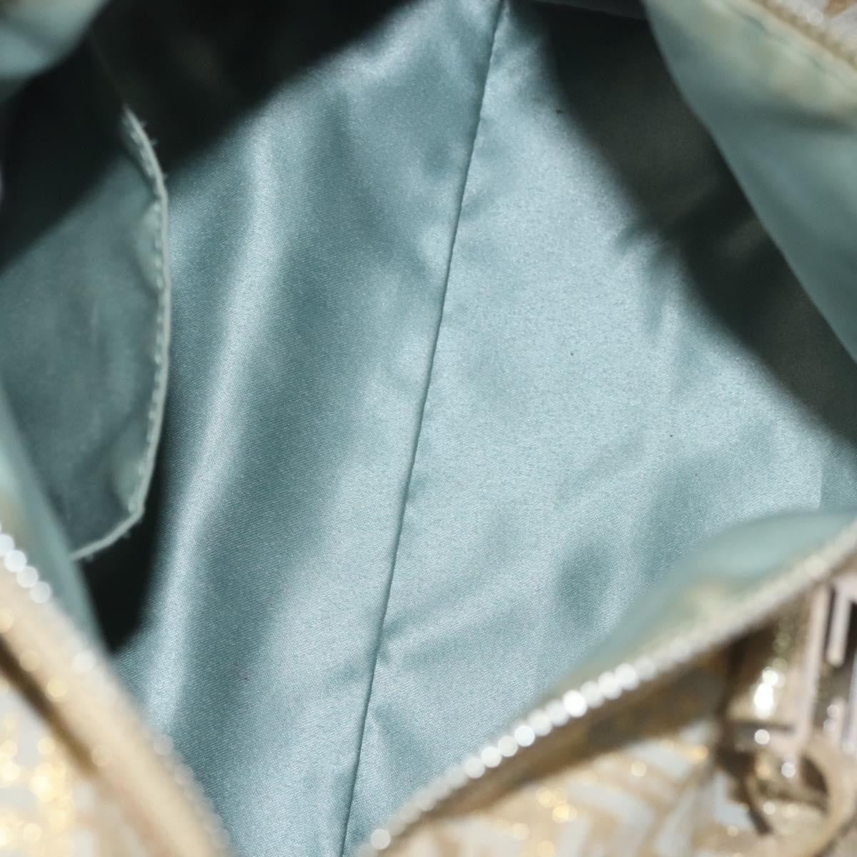 Fendi Boston Bag Zucchino Lurex Canvas, SILVER, CANVAS, Handbag