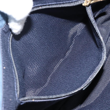 Salvatore Ferragamo Gancini Shoulder Bag Canvas, NAVY, CANVAS, Shoulder bag