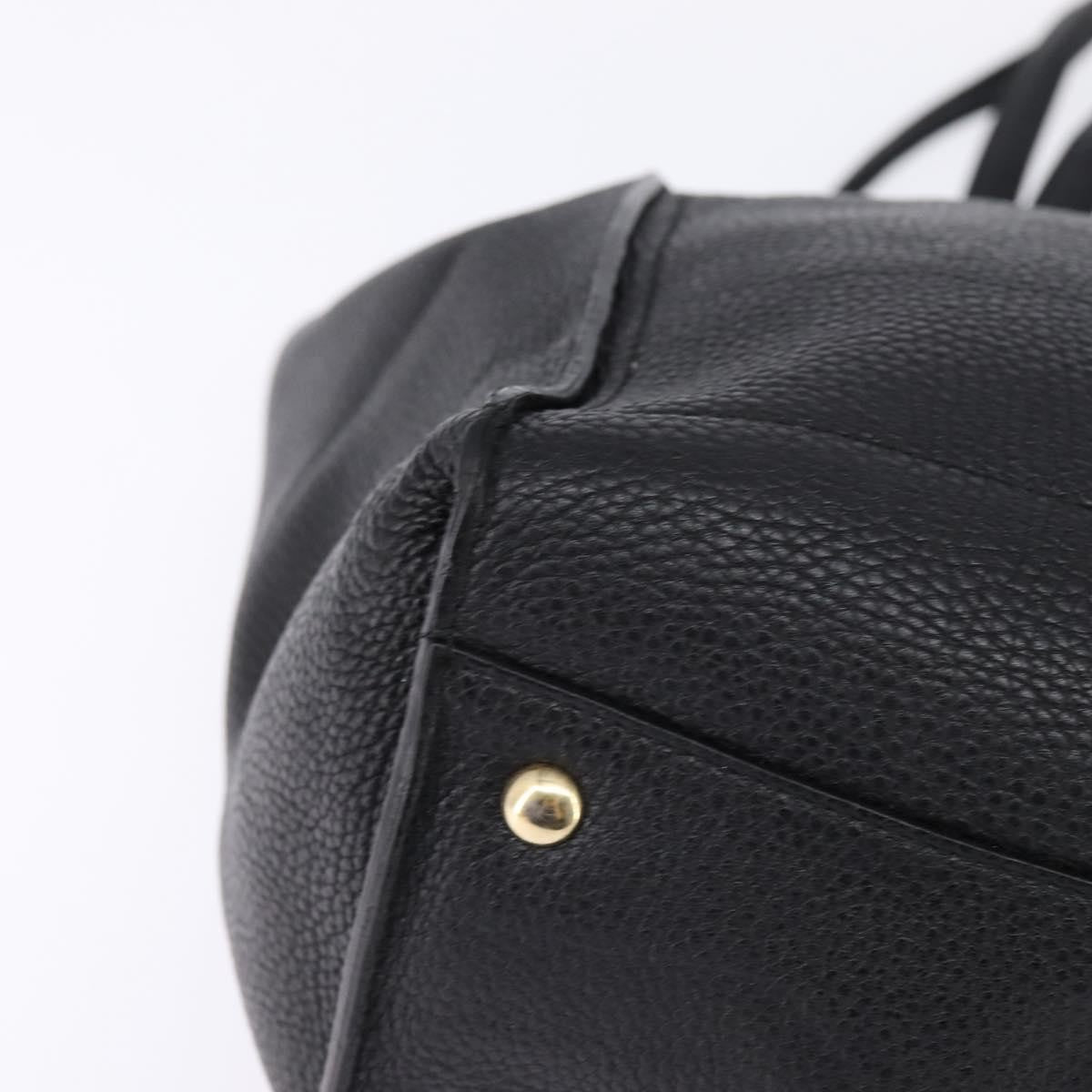 Salvatore Ferragamo Amy Tote Pebbled Leather, BLACK, LEATHER, Tote bag