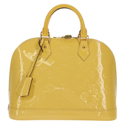 Louis Vuitton Alma Handbag Monogram Vernis, YELLOW, PATENT_LEATHER, Handbag