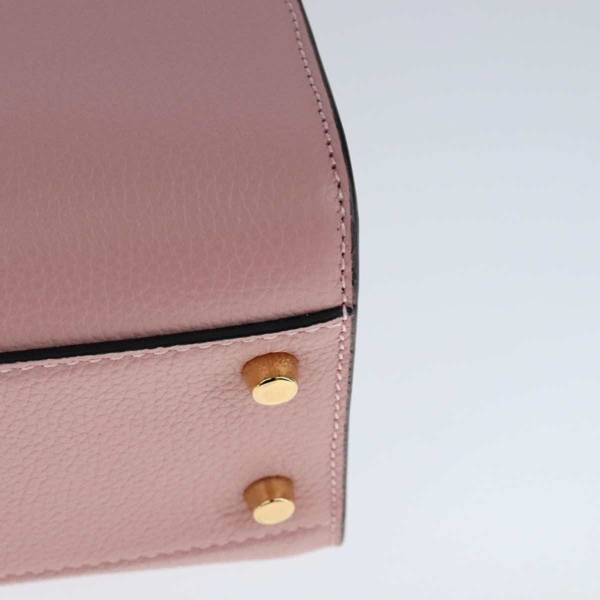 Versace Virtus Front Pocket Tote Leather, PINK, LEATHER, Tote bag