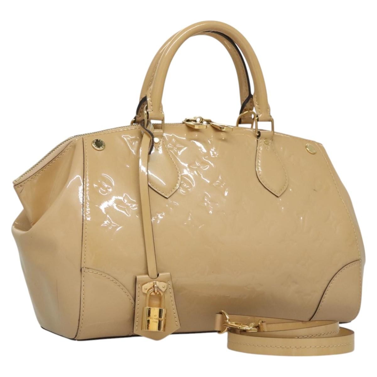 Louis Vuitton Santa Monica Handbag Monogram Vernis, BEIGE, PATENT_LEATHER, Handbag