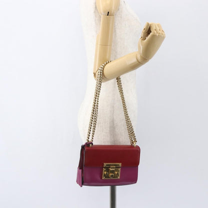 Gucci Padlock Shoulder Bag Leather, RED, LEATHER, Shoulder bag