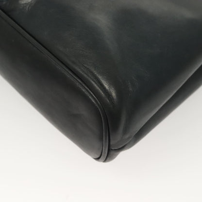 Bally Vintage Chain Shoulder Bag Quilted Leather, NAVY, LEATHER, Shoulder bag