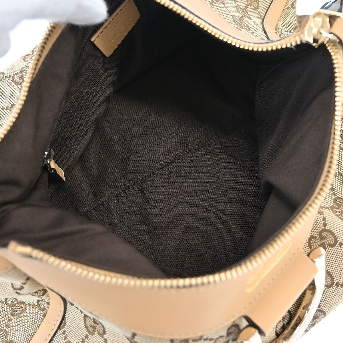 Gucci D Ring Hobo GG Canvas, BEIGE, CANVAS, Handbag