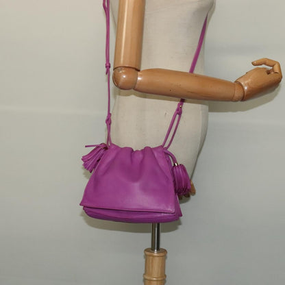 Loewe Flamenco Crossbody Bag Leather, PURPLE, LEATHER, Shoulder bag
