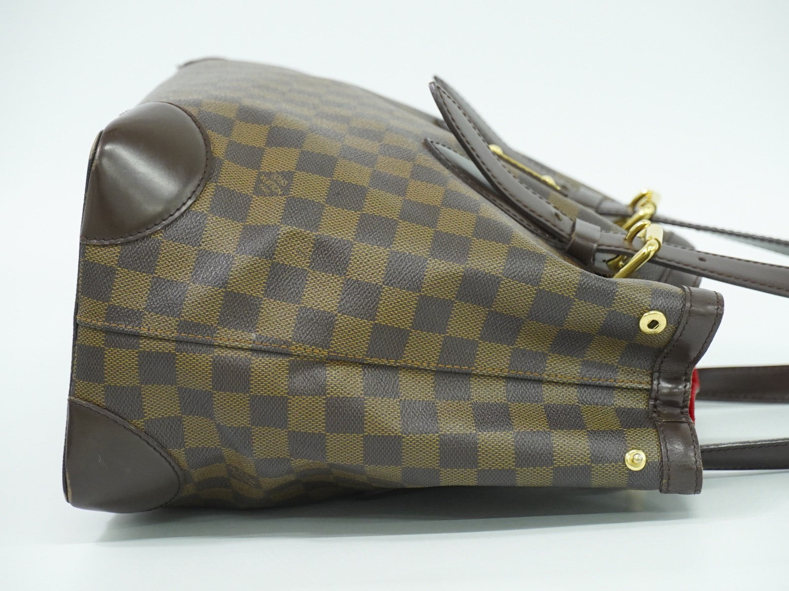 Louis Vuitton Hampstead Handbag Damier, BROWN, CANVAS, Tote bag