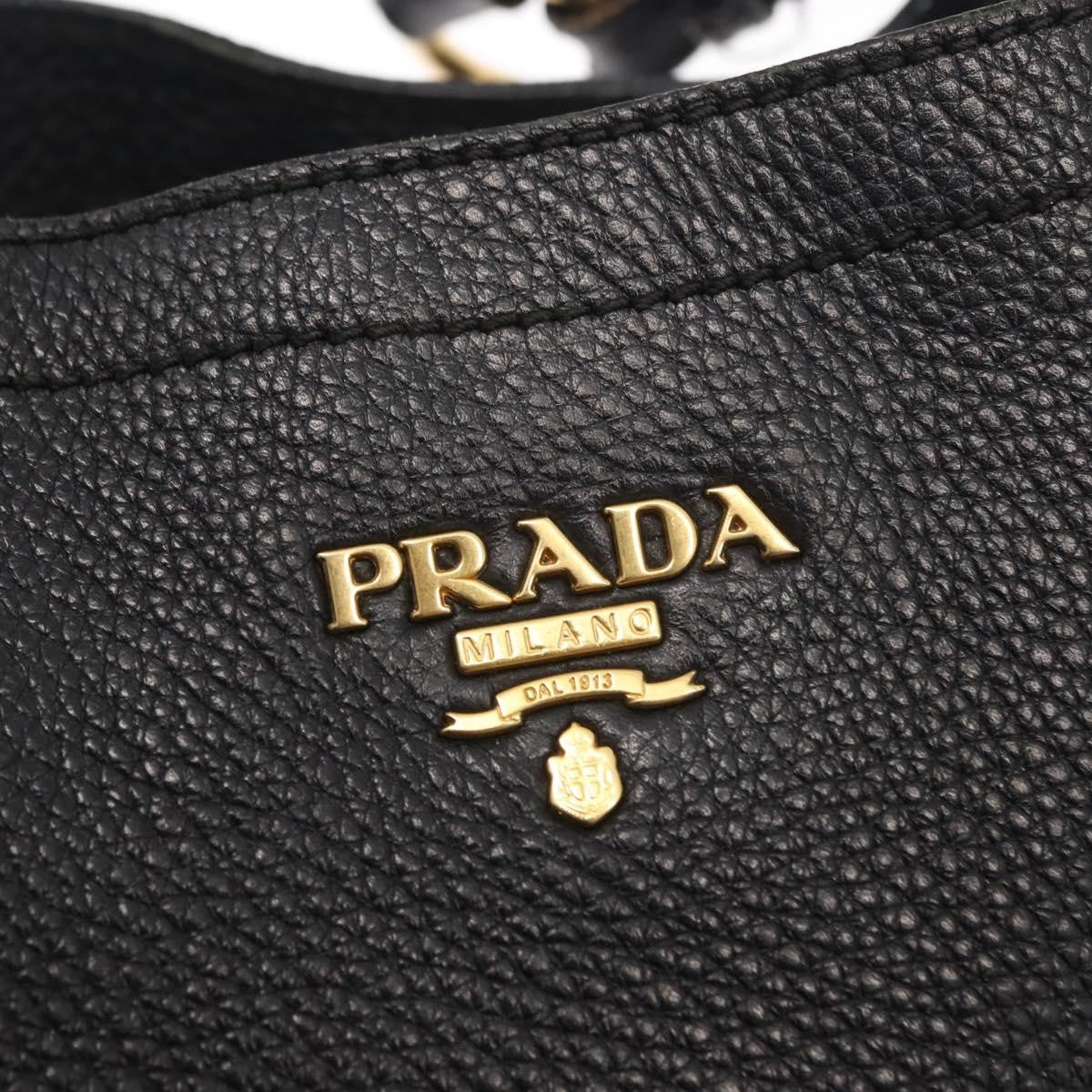 Prada Side Pocket Hobo Vitello Daino, BLACK, LEATHER, Shoulder bag