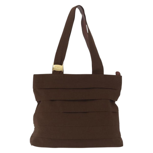 Salvatore Ferragamo Vara Tote Canvas, BROWN, CANVAS, Tote bag