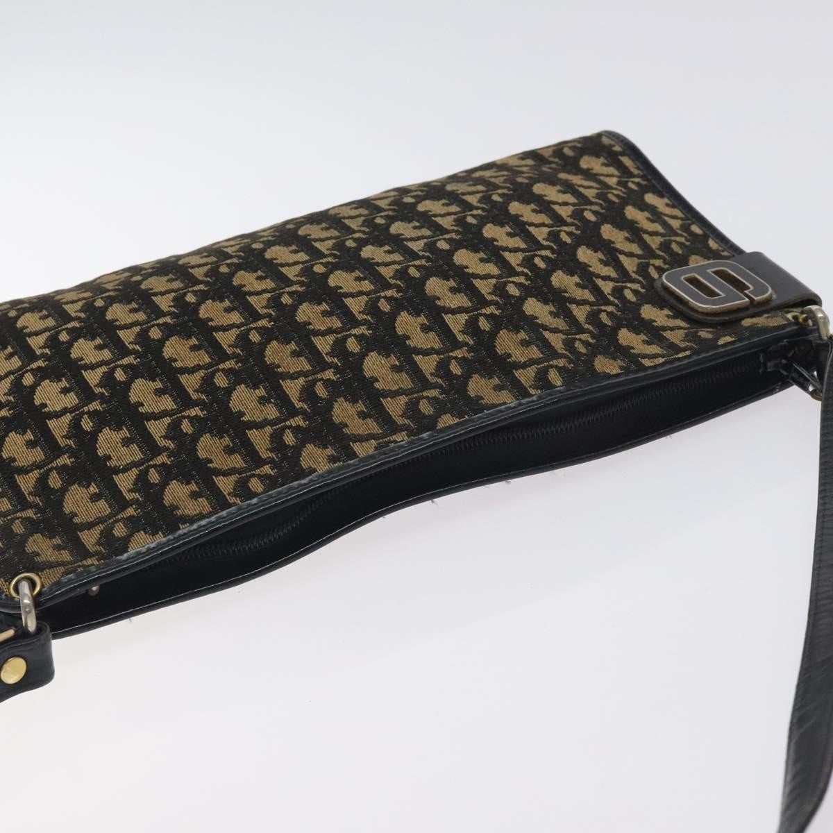 Christian Dior Vintage Trotter Shoulder Bag Canvas, NAVY, CANVAS, Shoulder bag