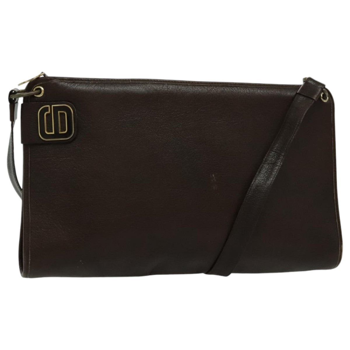 Christian Dior CD Shoulder bag Leather, BROWN, LEATHER, Shoulder bag