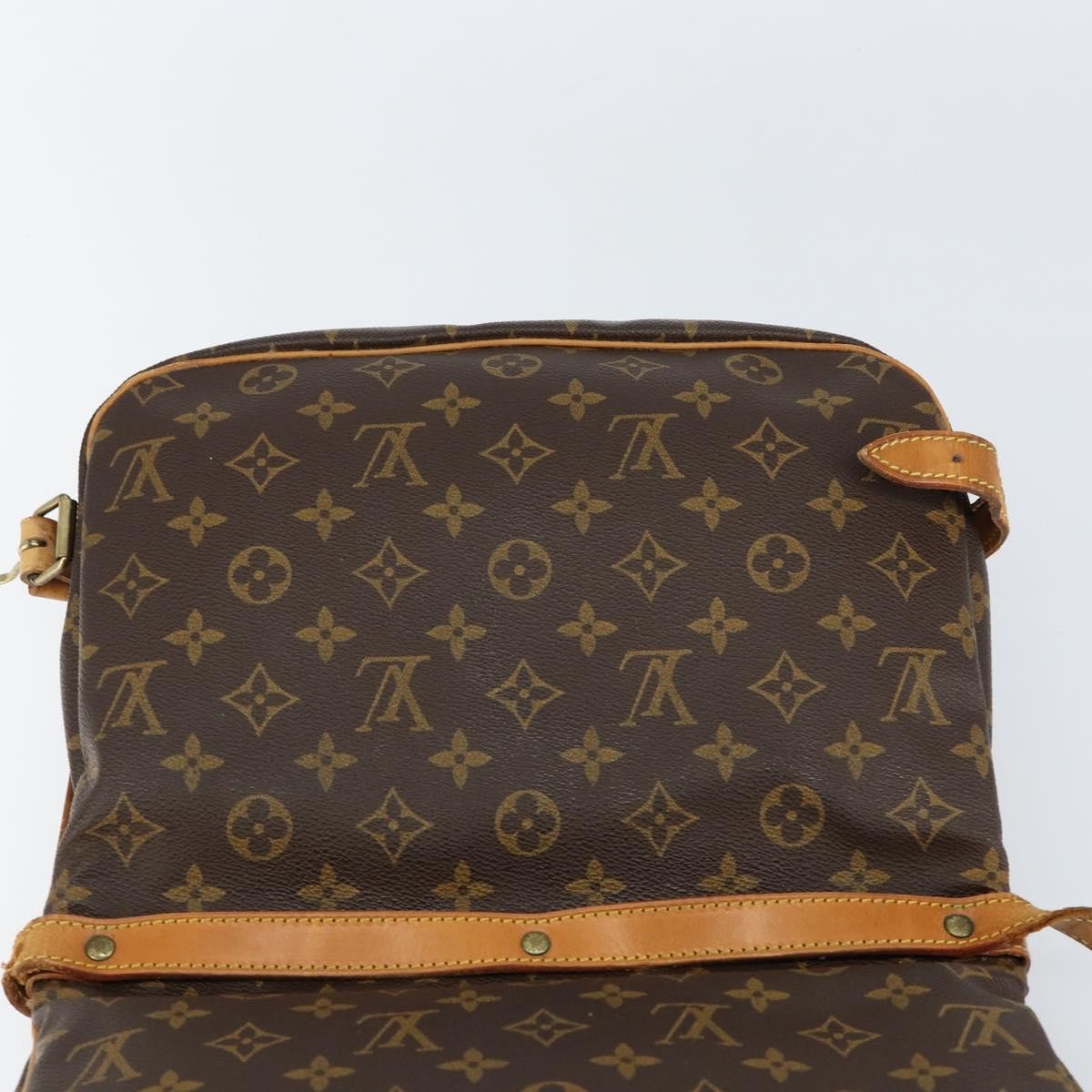 Louis Vuitton Saumur Handbag Monogram Canvas, BROWN, CANVAS, Shoulder bag