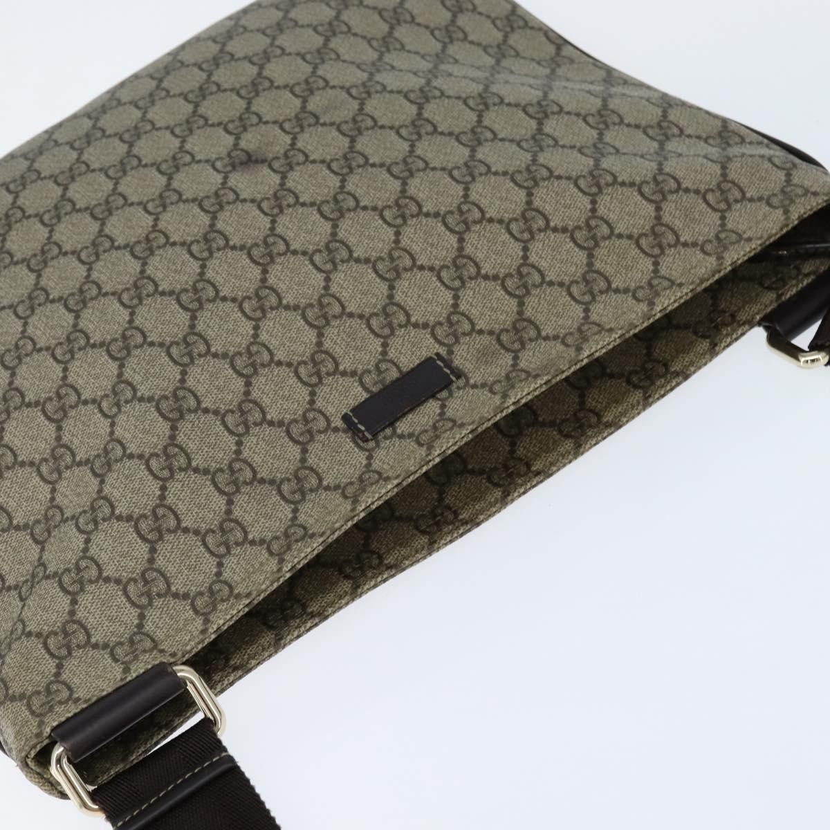 Gucci Zip Top Messenger Bag GG Coated Canvas, BEIGE, CANVAS, Shoulder bag