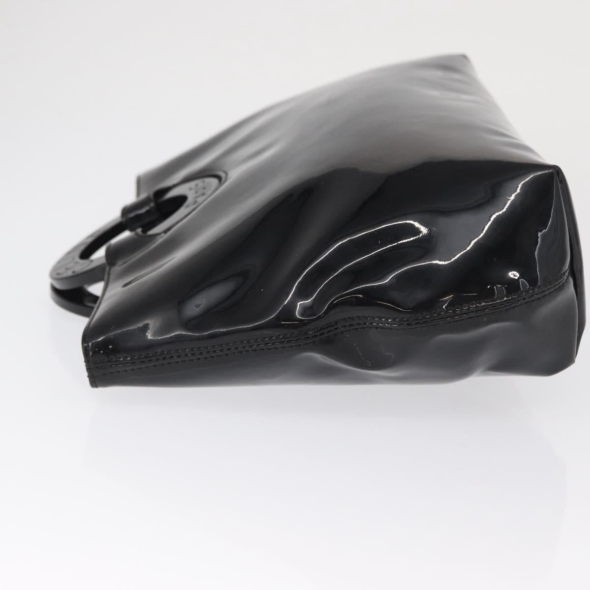 Celine Circle Logo Handbag Patent Leather, BLACK, PATENT_LEATHER, Handbag