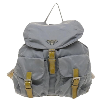 Prada Double Front Pocket Backpack Tessuto, BLUE, NYLON, Backpack