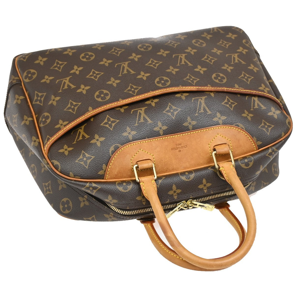 Louis Vuitton Deauville Handbag Monogram Canvas, BROWN, CANVAS, Handbag