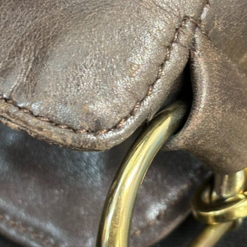 Gucci Vintage Bamboo Shoulder Bag Leather, BROWN, LEATHER, Shoulder bag