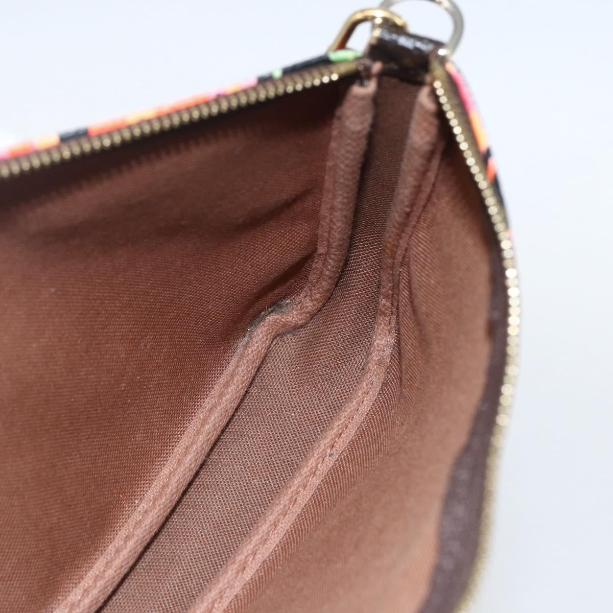 Louis Vuitton Pochette Accessoires Limited Edition Monogram Roses, BROWN, CANVAS, Clutche & pouche